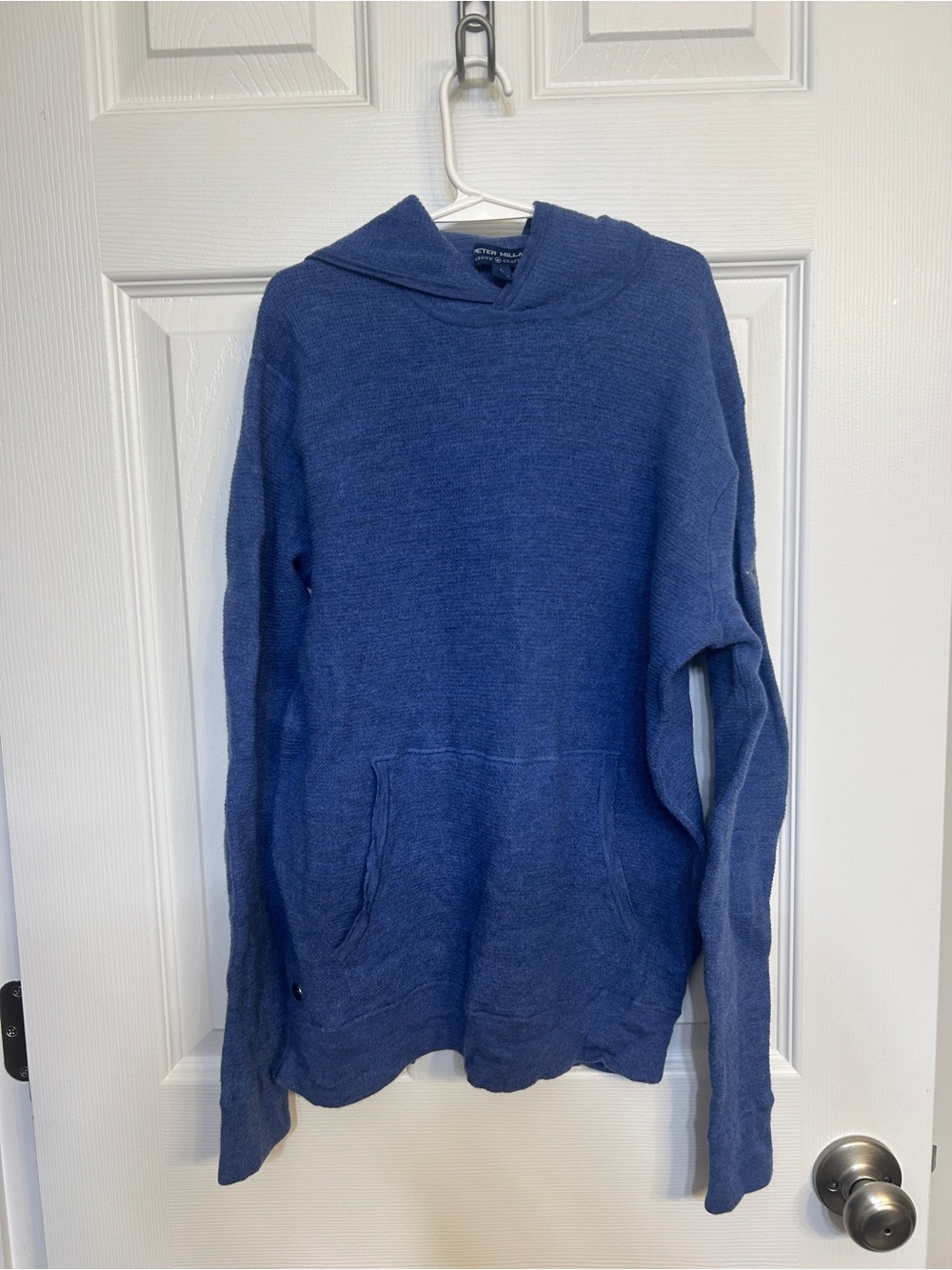 Peter Millar Boys' Blue Hooded Knit Sweatshirt